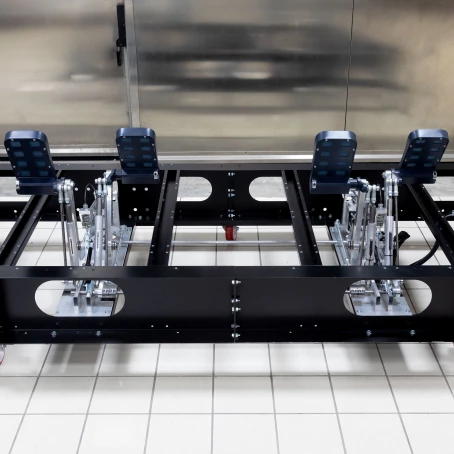 FSC A320 control loading rudder pedals back view