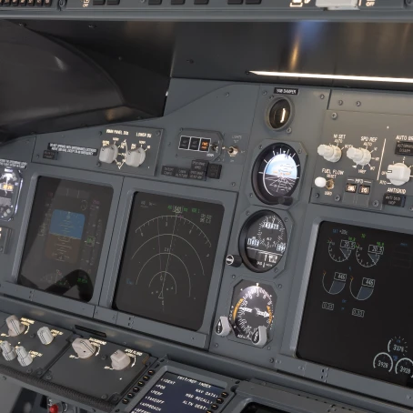 FSC B737NG cockpit one seat compact monitors