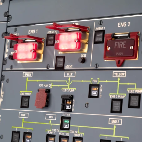 FSC A320 overhead fwd engine fire pushbuttons