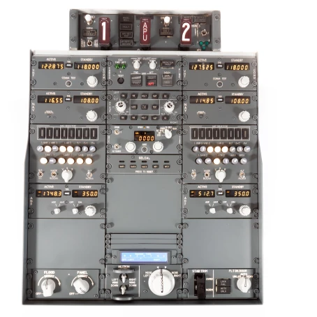 FSC B737NG pedestal with fire panel top view